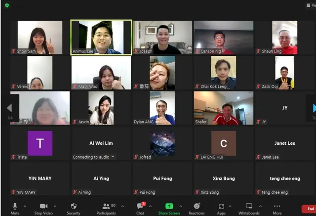 Participants joining a live online training session